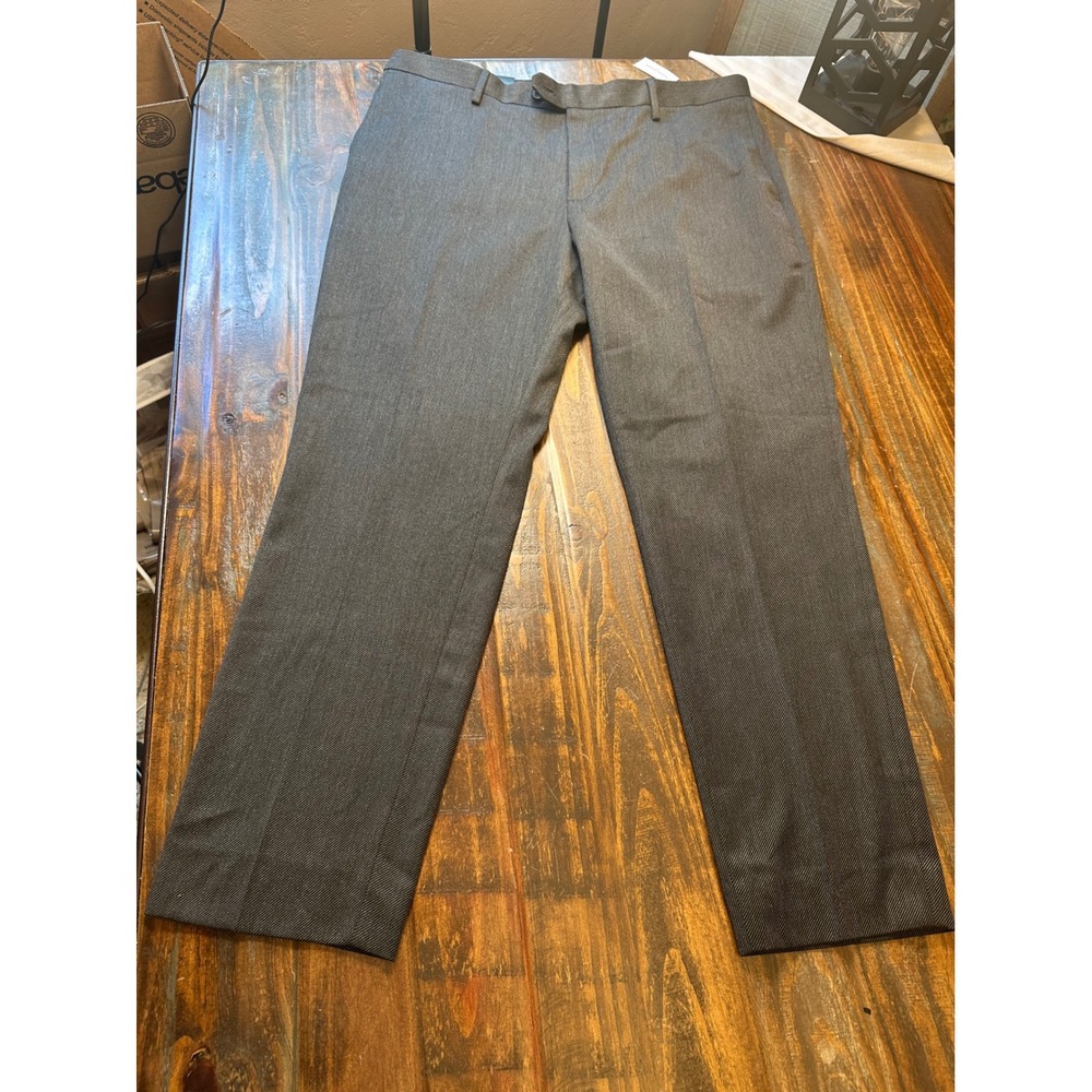 Banana Republic Mens Tailored Fit Dress Pants 38x32 Charcoal Grey Tapered Leg - Picture 6 of 7